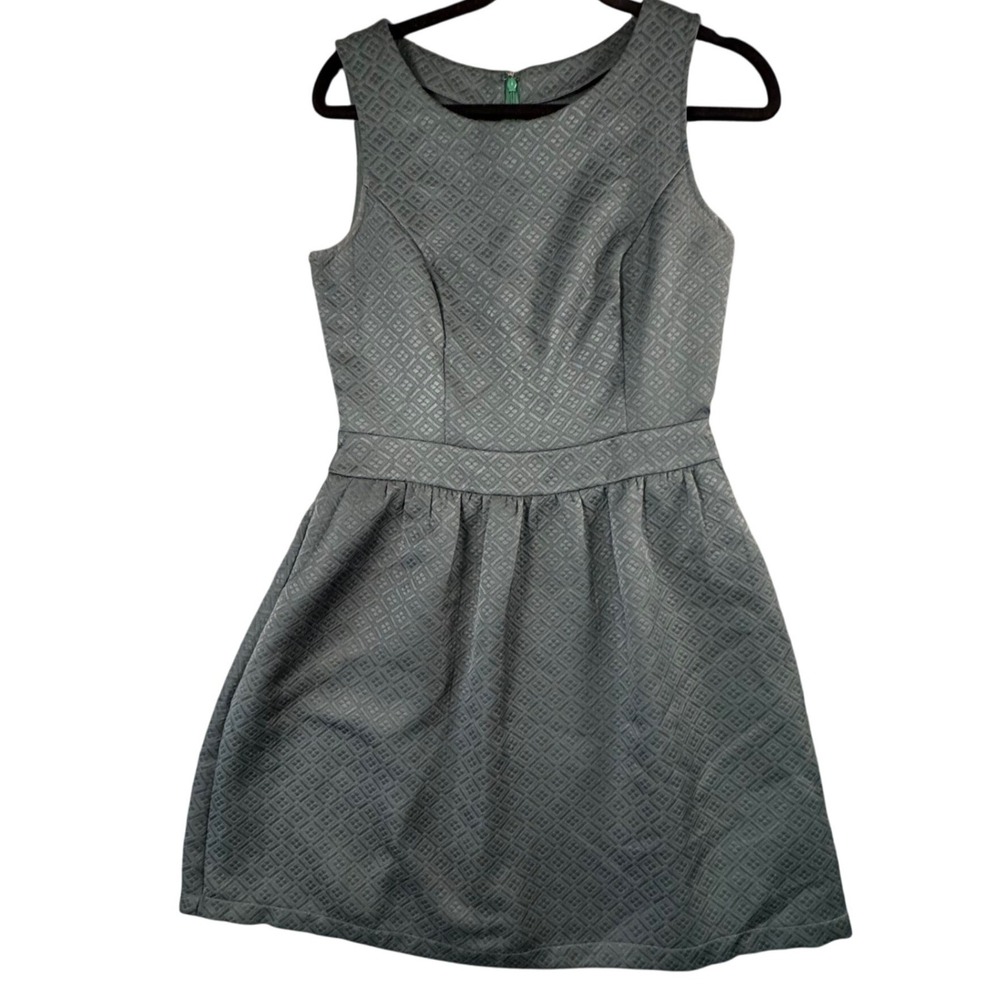 Green Quilted Fit &‎ Flare Party Dress Womens M Sleeveless Textured Holiday Chic